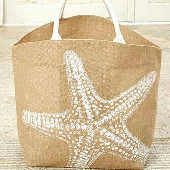 Handbags - Oversized Coastal Tote Bag - Starfish