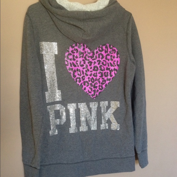 Victoria Secret Pink Bling Cheetah Leopard Hoodie