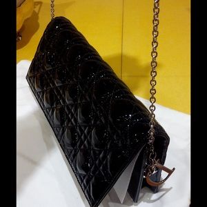 Christian Dior Clutch Patent Leather Black