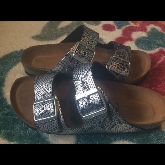 NEW Birkenstock Arizonas, leather Python 39