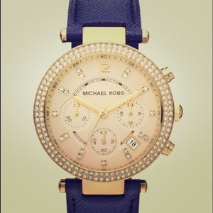 Michael Kors Leather Strap Parker Watch