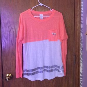 VS PINK jersey style long sleeved shirt