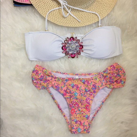 Jewel Push Up Bandeau Bikini Sets