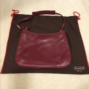 Coach handbag, Red Lambskin Leather
