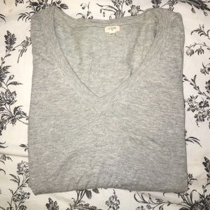 Grey J crew vneck sweater