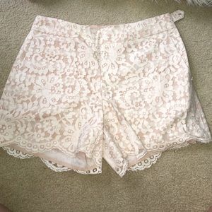 Anthropologie Lace shorts w scalloped bottom