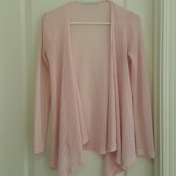 Pink knitted cardigan sweater