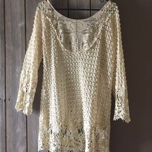 💋Summer Sale Umgee cream crochet cover-tunic