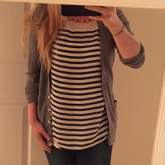 🚫 SOLD - grey cotton jcrew cardigan