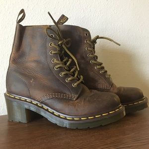 Dr. Martens Brown Distressed Leather Airwair Boots