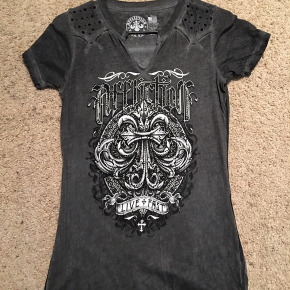 Women's affliction tee, never worn, size S