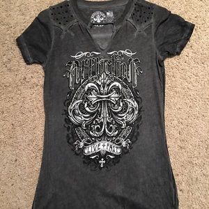 Women's affliction tee, never worn, size S