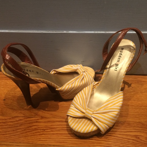 Madden Girl Fritzz Yellow Heels