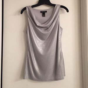 White House black market silver shimmer tank