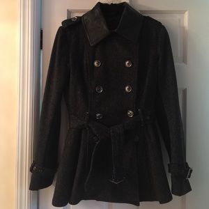 BCBGMaxAzria Belted Fit & Flare Coat