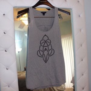Banana Republic Gray Tank with Beaded Detail