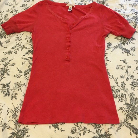 Red Henley tee