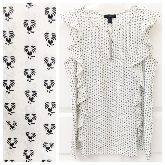 J. Crew Silk Cascade Blouse in Abstract Peacock - Picture 2 of 4