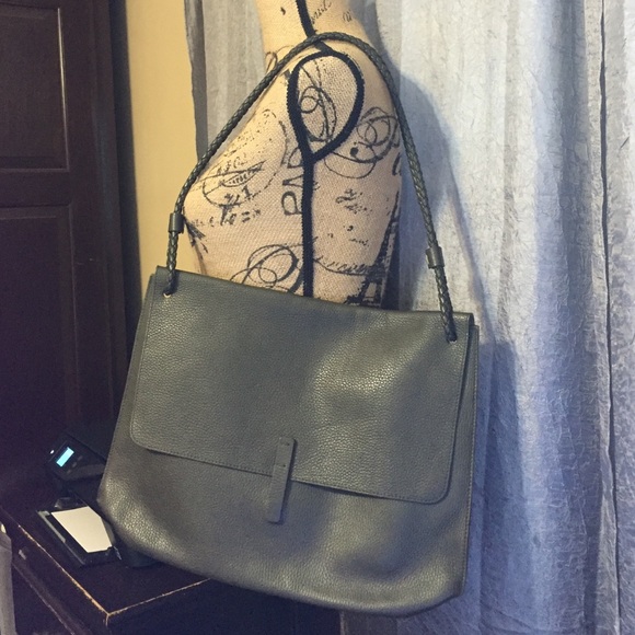 Falor Handbags - Falor genuine leather dark green handbag