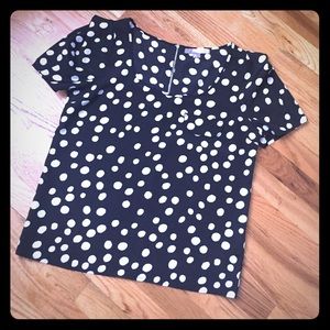 Black and white polka dot blouse