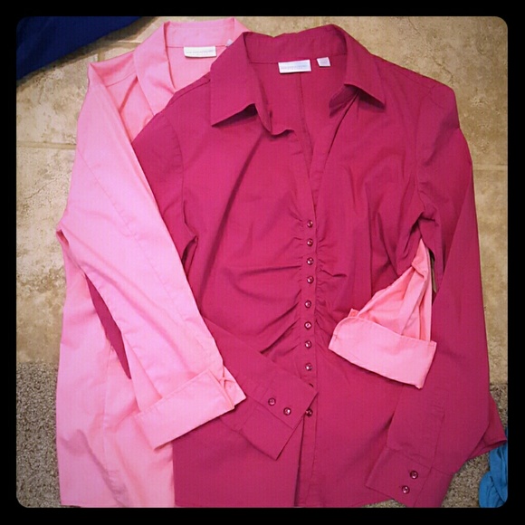 2 pink shirts