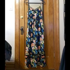 Black and floral maxi dress
