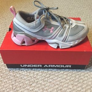 Under Armour Pink and Grey Sneakers Size 7