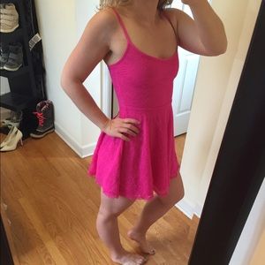 Pink lace tank dress!