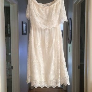 Open back lace dress.