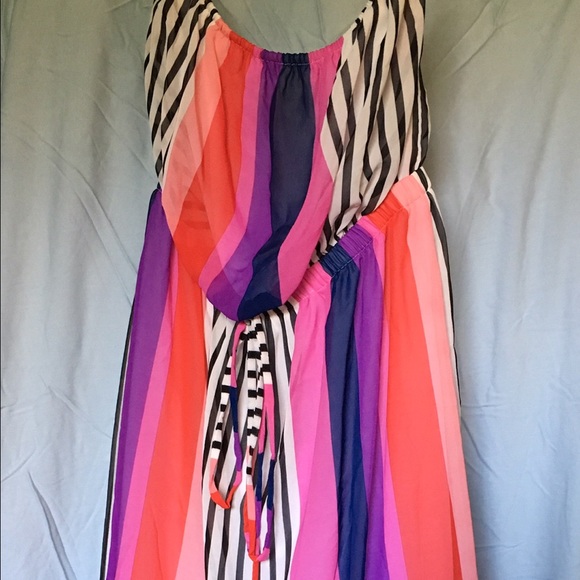 High low strapless dress
