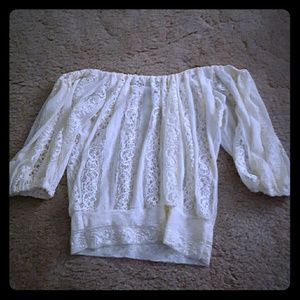 White lace shirt