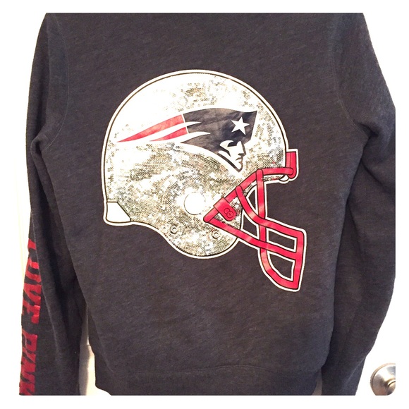 PINK New England Patriots fur lined hoodie, small
