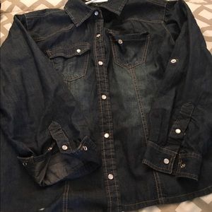 Dark blue denim shirt