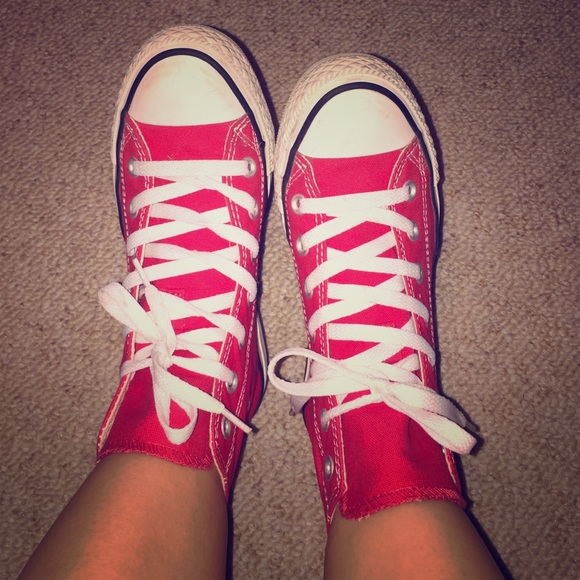 Red high top converse