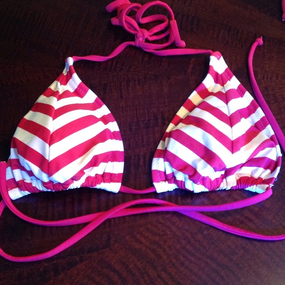 Converse red and white striped bikini top