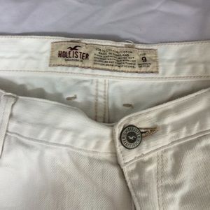 Hollister white denim fringe shorts