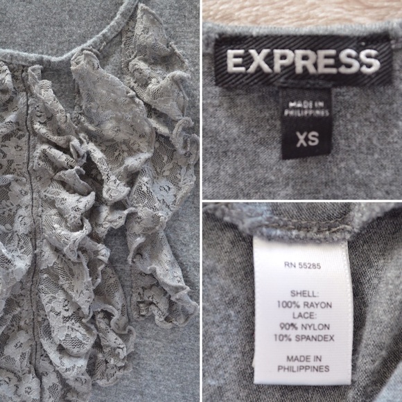 DONATED - Express Grey Ruffle Tank - Picture 2 of 2