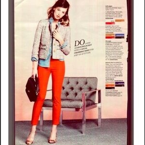 J.Crew Cropped Minnie Pant in "Vibrant Flame"