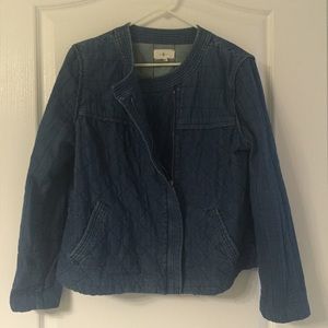 LOU & GREY Chambray Moto Jacket