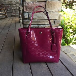 Red Coach handbag
