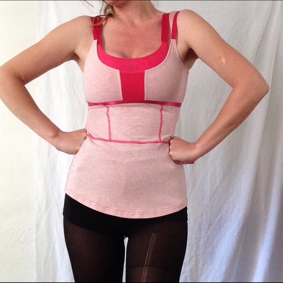 Lululemon Pink Bra Heathered Tank Top