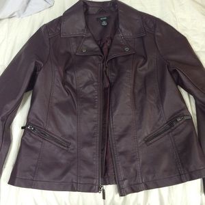 Wine Colored leather jacket