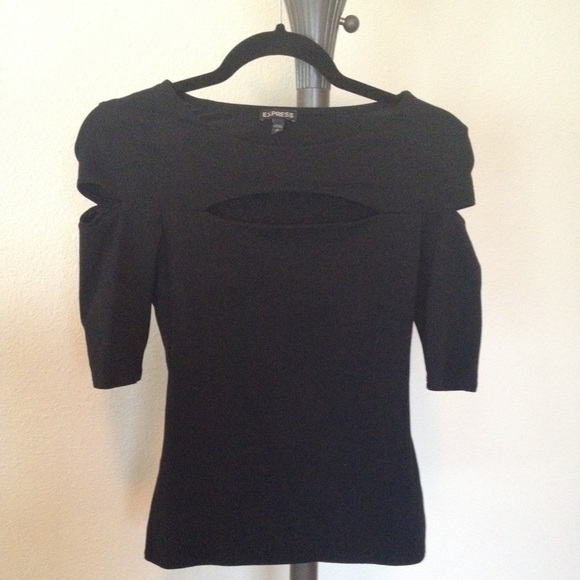 Express black cutout stretchy top