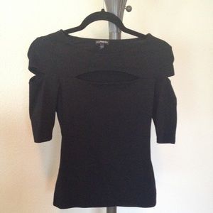 Express black cutout stretchy top