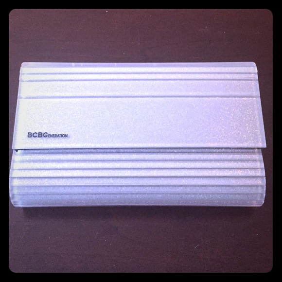 BCBG hard clutch (glitter silver)