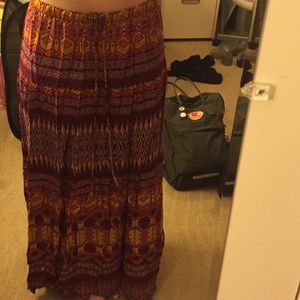 Boho tribal pattern maxi skirt