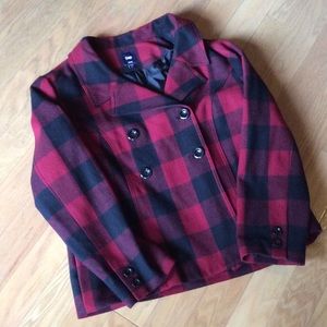 Gap plaid peacoat
