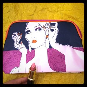 Estée Lauder lipstick and cosmetic pouch