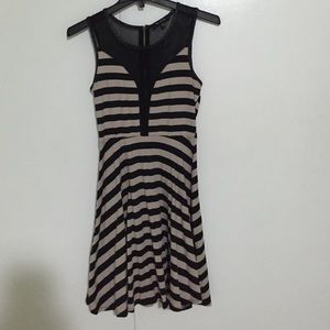 Black and Tan fit and flare dress