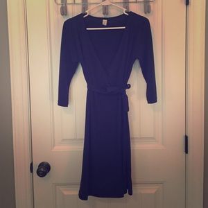 Navy blue wrap dress